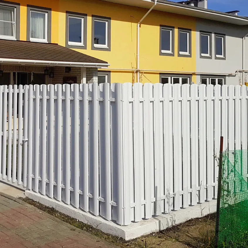 Фото 5 палисадник штакетник Полукруглый RAL9003 Белый двусторонний