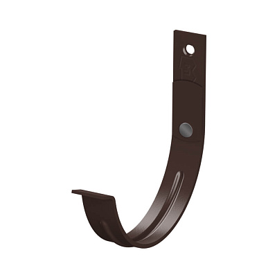 Держатель желоба карнизный d125х132мм RAL 8017 Коричневый металлический усиленный фото Центр Металлокровли