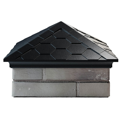 Колпак на столб забора EVEREST Черный 1,5х1,5 кирпича под черепицу фото 1